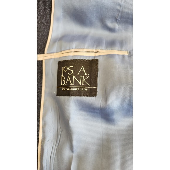 Jos A Bank Mens 50R Navy Blue Linen Wool Blend 2 Button Sport Coat Blazer Jacket - Picture 3 of 10